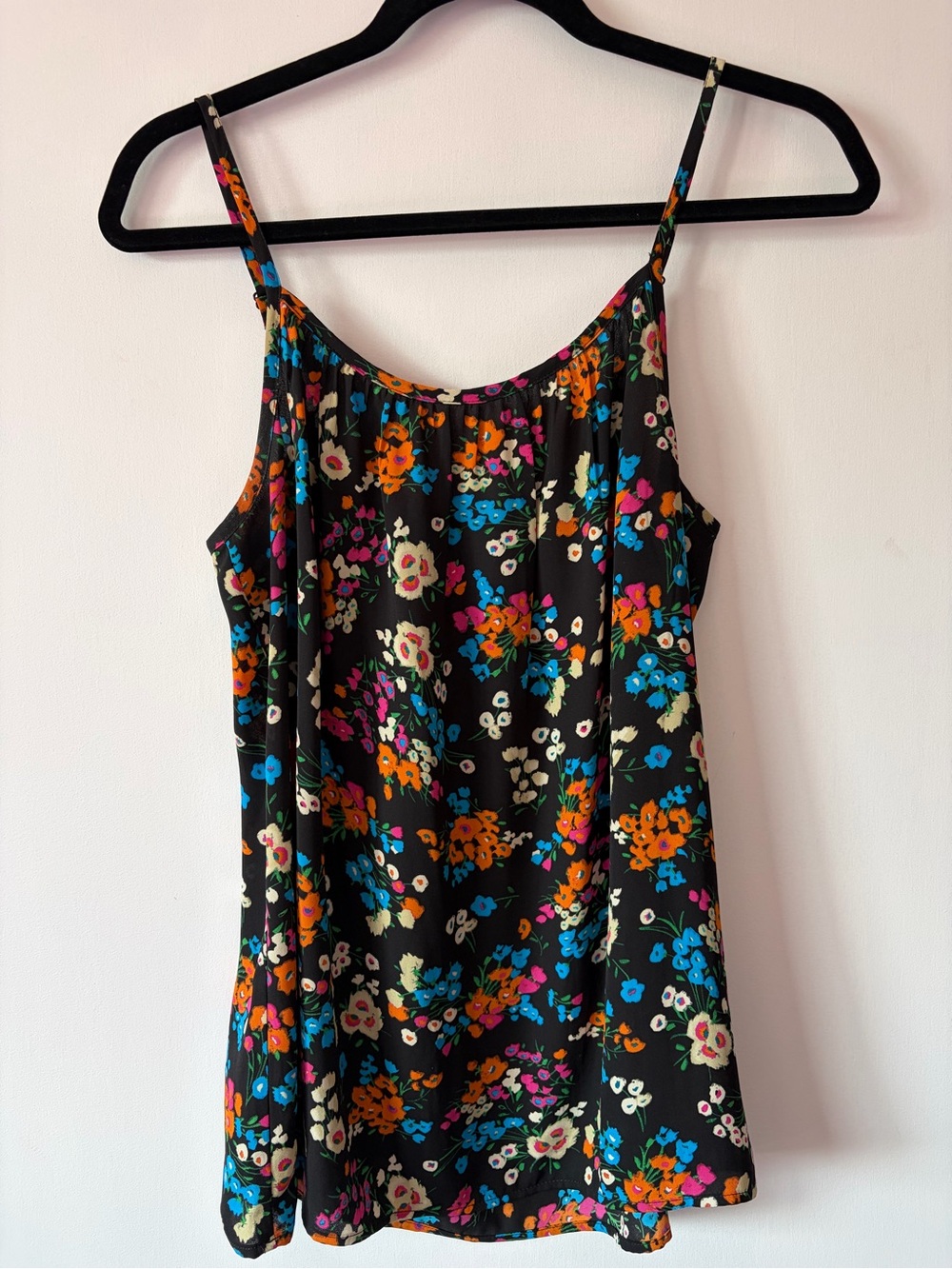 CAbi Black Floral Spaghetti-Strap Camisole